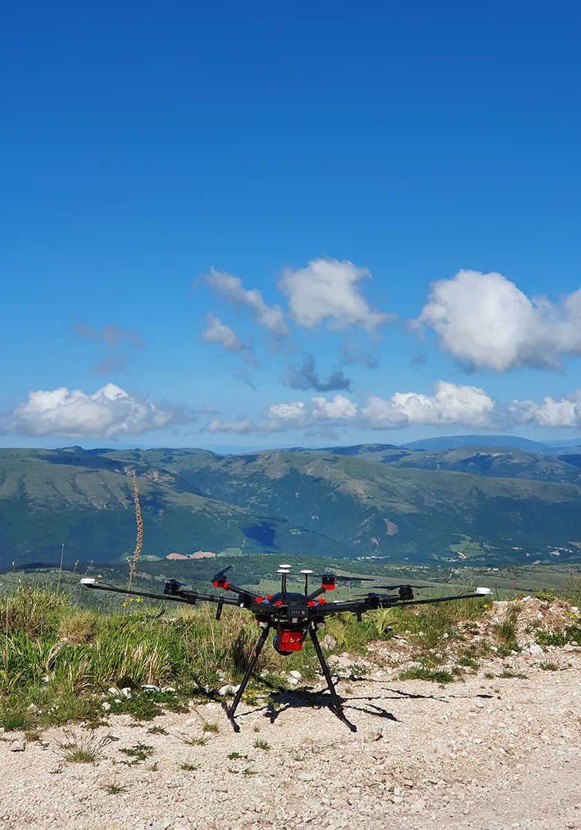 drone con sensore 2 GPS GNSS con correzione RTK 